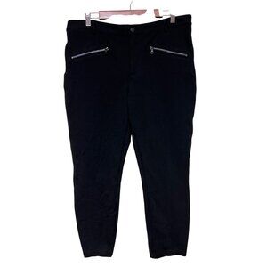 NYDJ Women's Black Trouser Zipper Pants Straight Leg 16W  Lift Tuck Technology